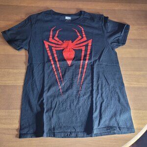 Black Marvel Comics Spider-Man Red Spider Logo Graphic T-shirt Size M